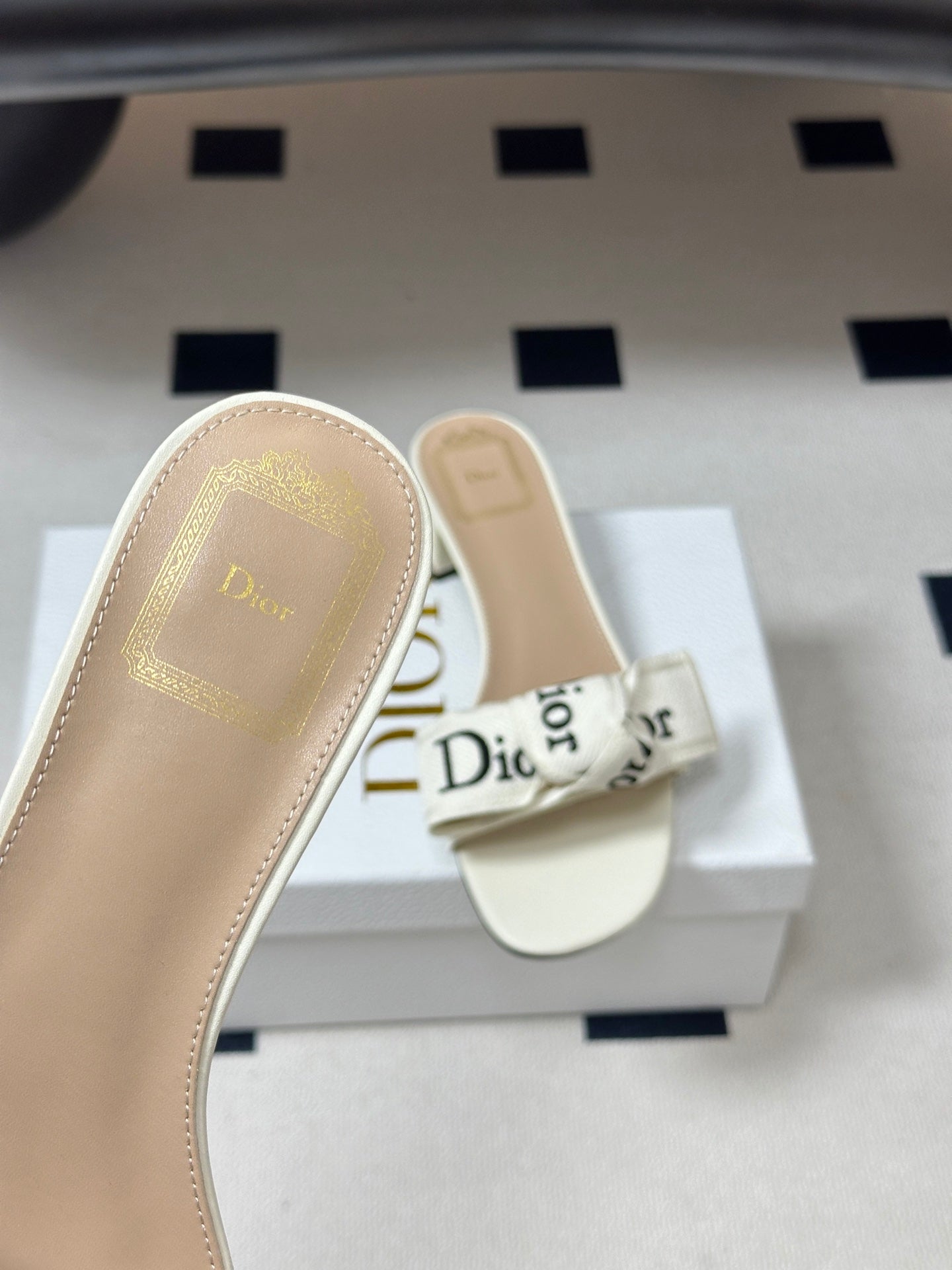 Dior 2026 J'Adior Classic Logo Webbing Bow Sandals 35mm Fabric Leather 846997