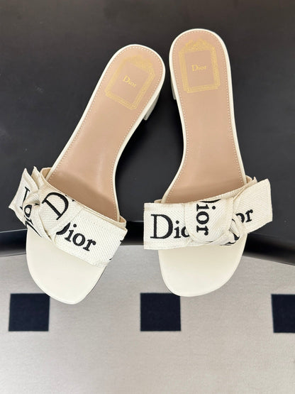 Dior 2026 J'Adior Classic Logo Webbing Bow Sandals 35mm Fabric Leather 846997