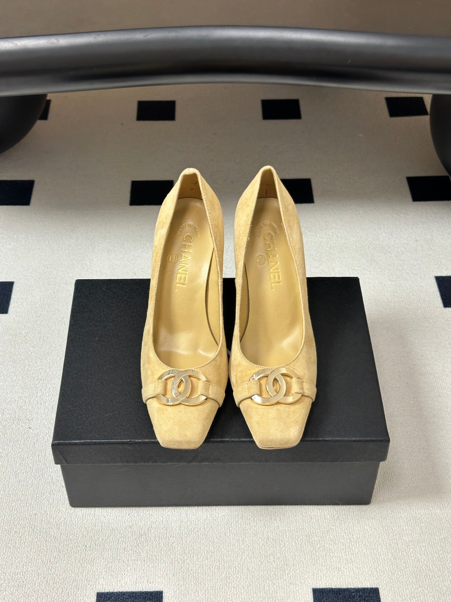 Chanel 2026 Double C Metal Buckle High Heels Leather Sheepskin 834663