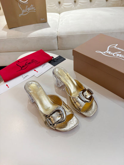 Christian Louboutin 2026 Minny Bubble 70mm Mules PVC Patent Leather 780364