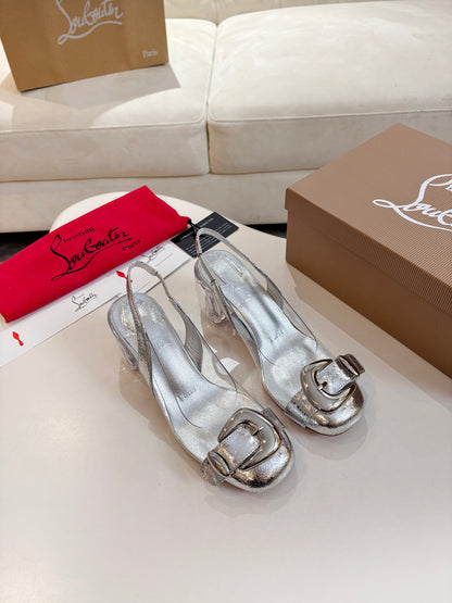 Christian Louboutin 2026 Minny Bubble 70mm Slingback Pumps PVC Patent Leather 780370