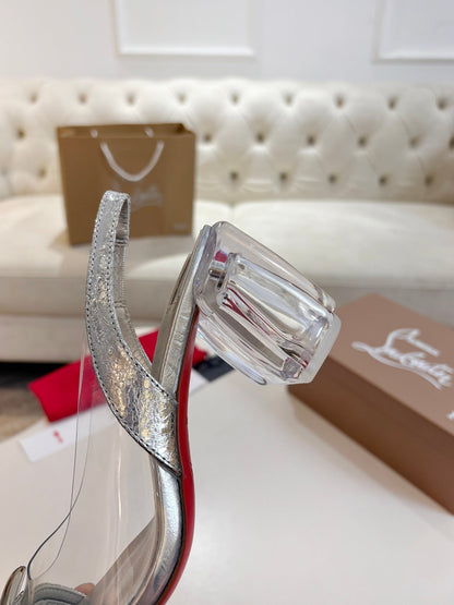 Christian Louboutin 2026 Minny Bubble 70mm Slingback Pumps PVC Patent Leather 780370