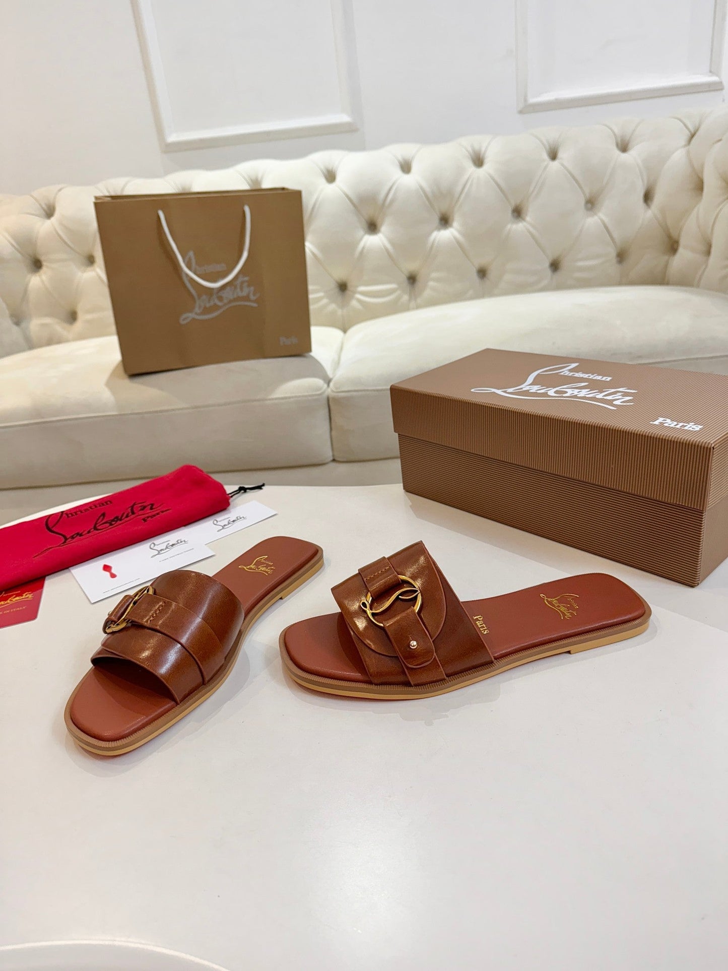 Christian Louboutin 2026 Her In Roma Flat Mules Leather 780374