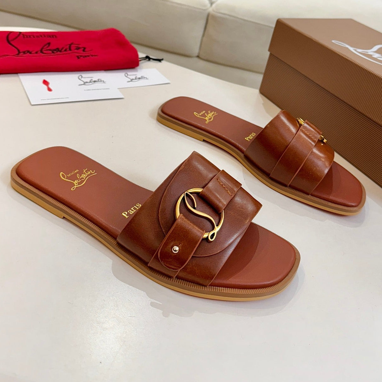 Christian Louboutin 2026 Her In Roma Flat Mules Leather 780374