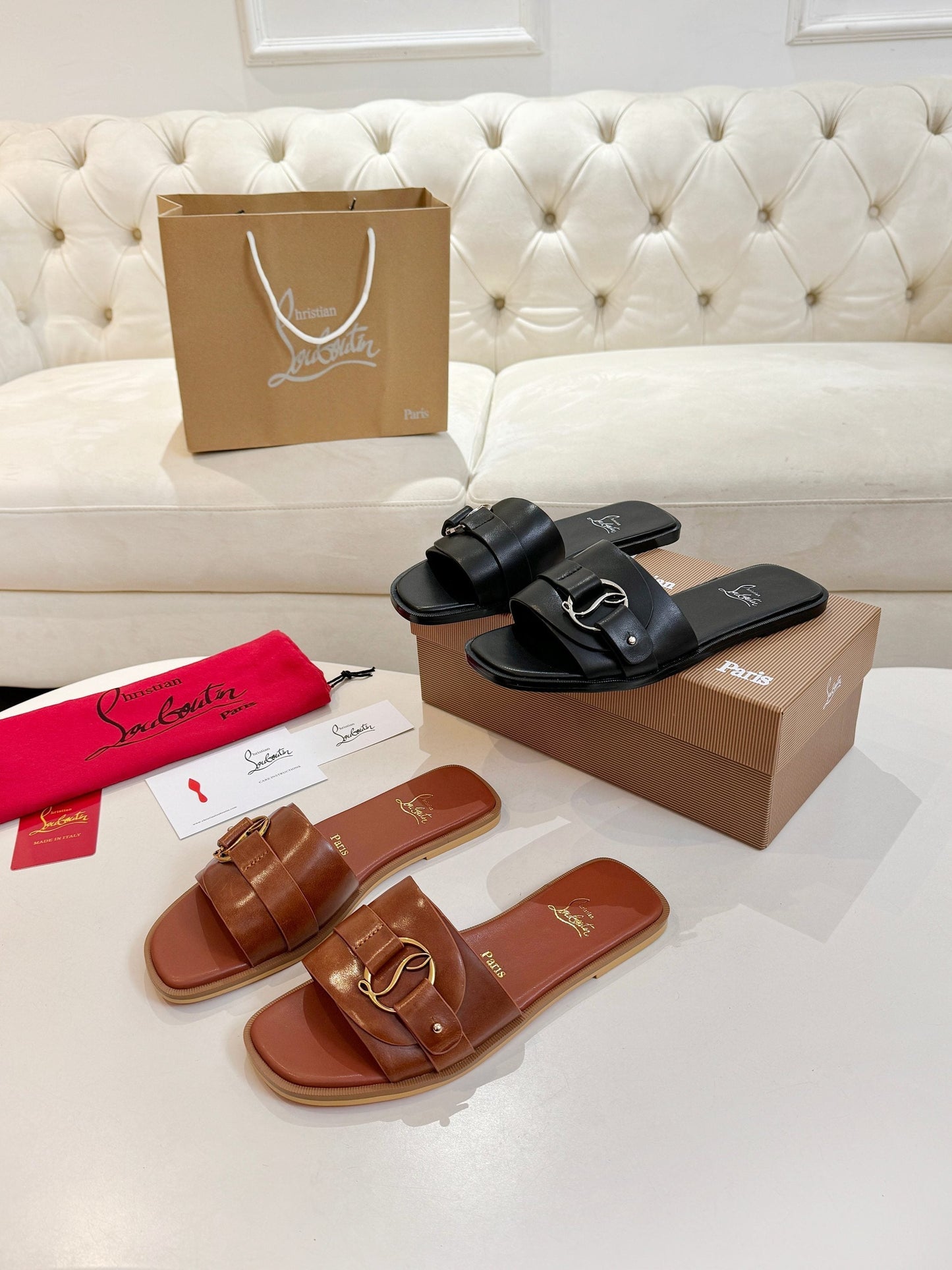 Christian Louboutin 2026 Her In Roma Flat Mules Leather 780374