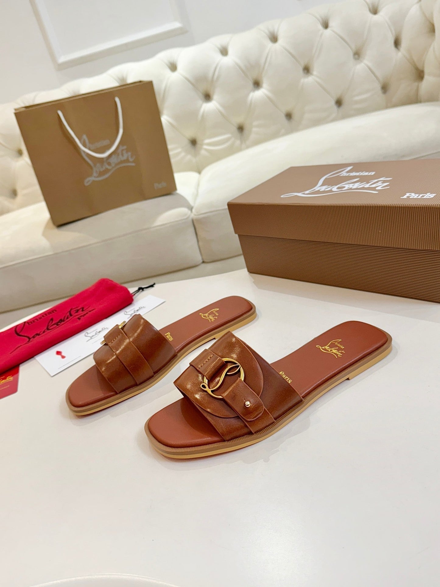 Christian Louboutin 2026 Her In Roma Flat Mules Leather 780374