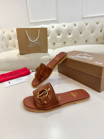 Christian Louboutin 2026 Her In Roma Flat Mules Leather 780374