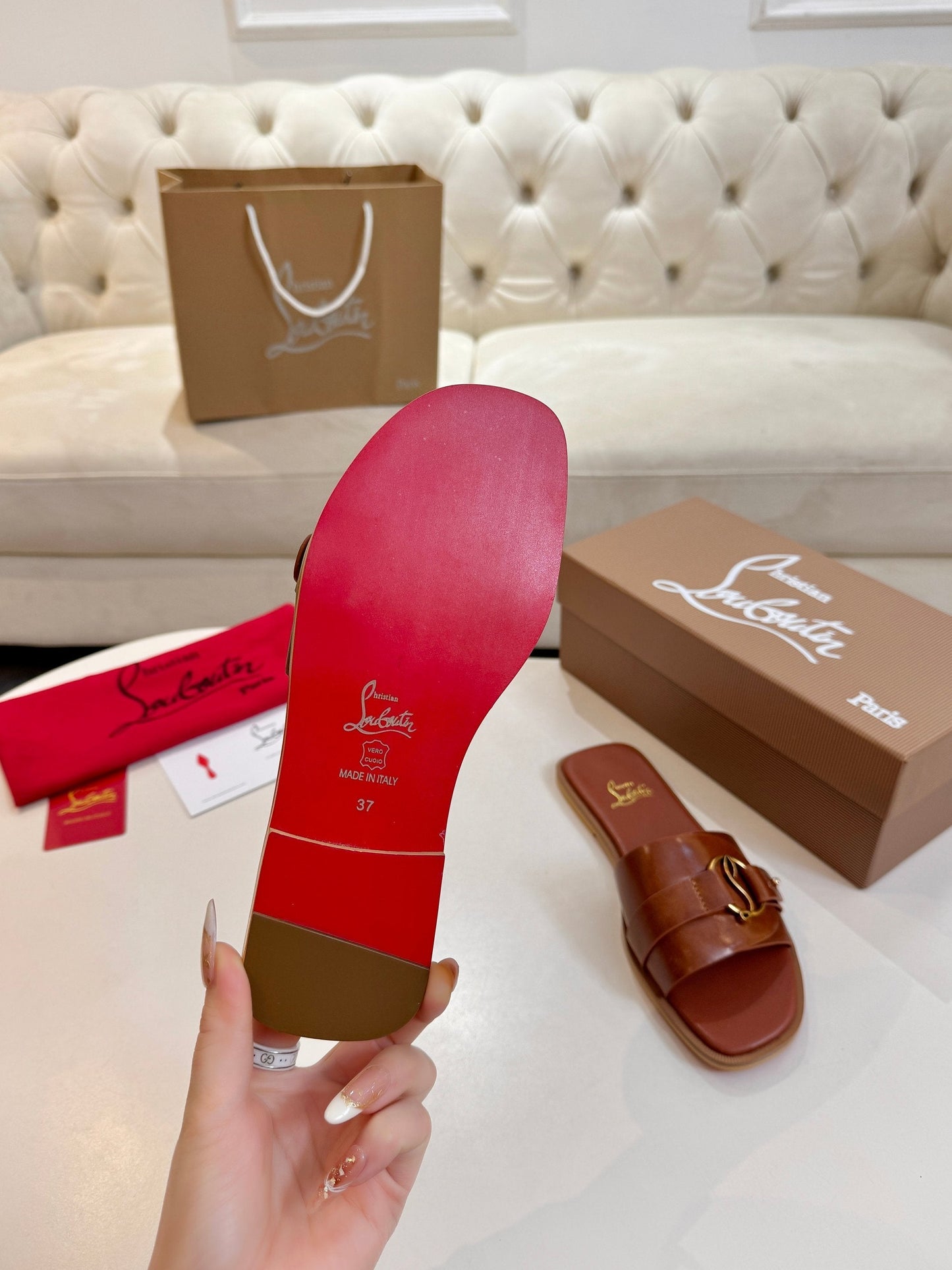 Christian Louboutin 2026 Her In Roma Flat Mules Leather 780374