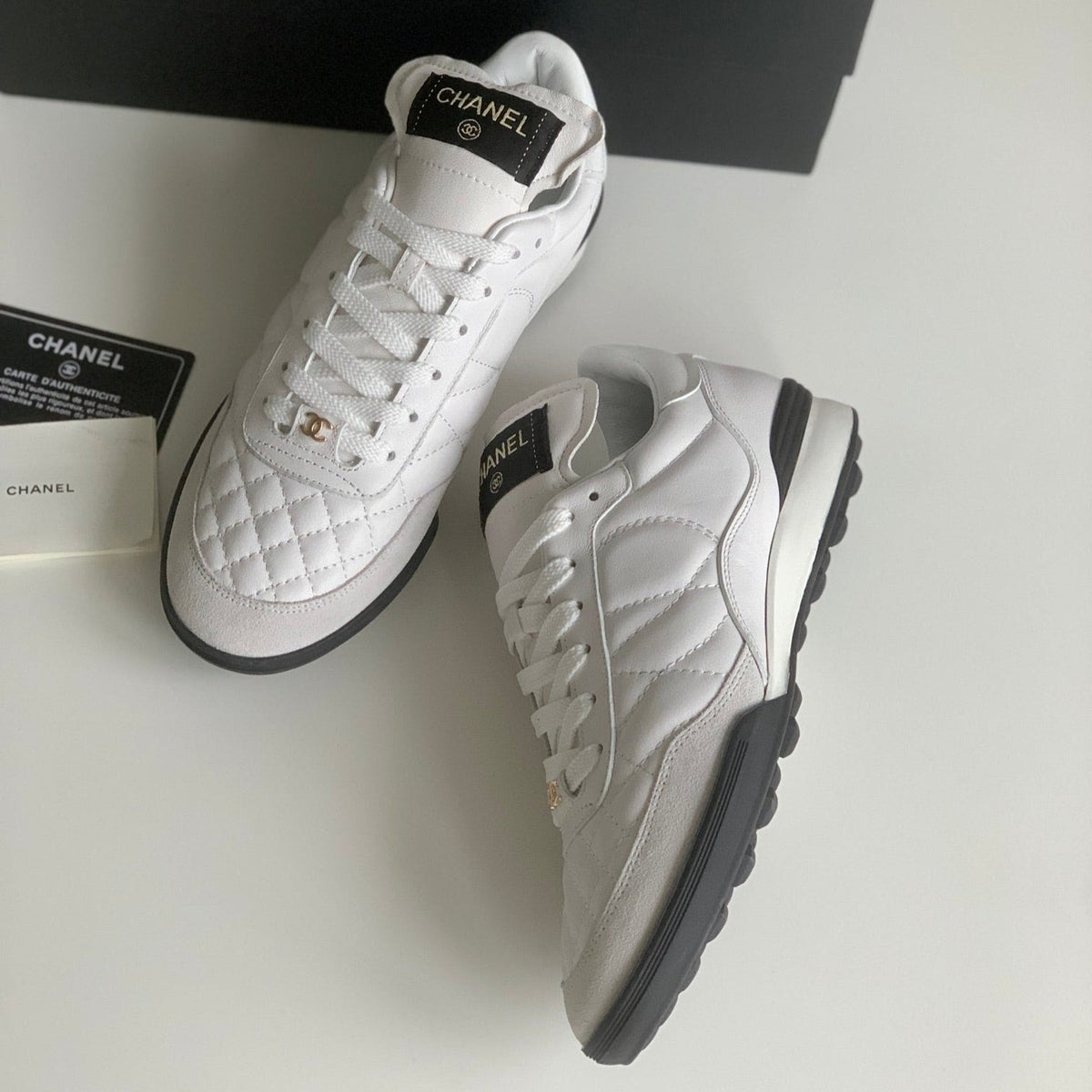 CC Sneaker In White Lambskin Quilted 143556