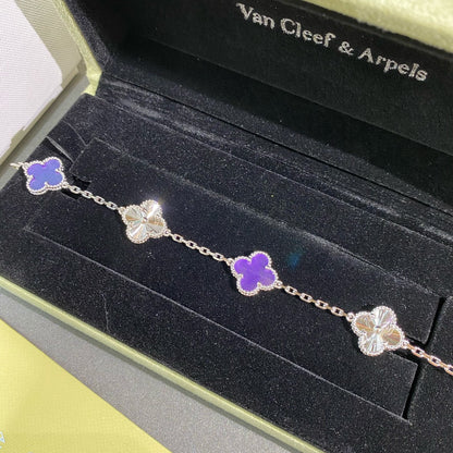 VCA Clover Vintage Violet 5 Motifs Sliver Bracelet