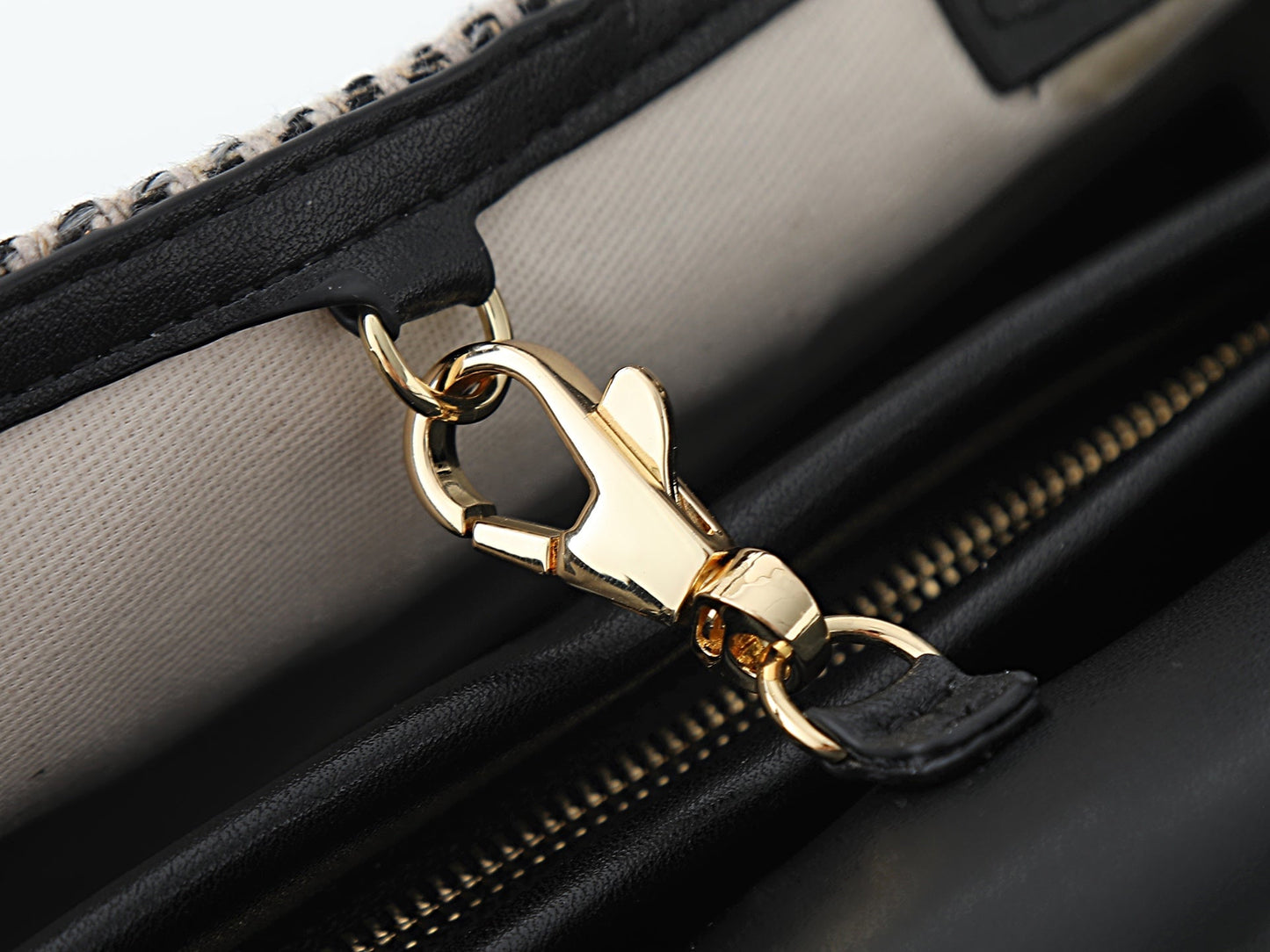Chanel 2026 Urban Essential East West Bag 32cm Black mix Grey Leather Tweed