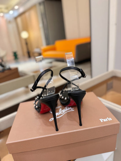 Christian Louboutin Sandal 105mm Spikes Patent Leather 424452