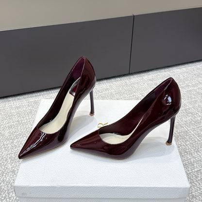 CD 26s High Heels Pump 105 Dark Burgundy Patent Leather 661477