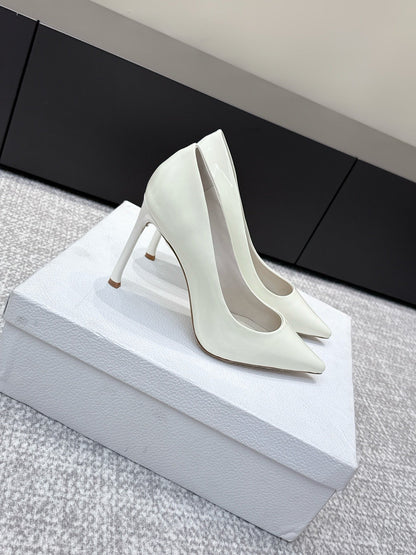 CD 26s High Heels Pump 105 White Patent Leather 661478
