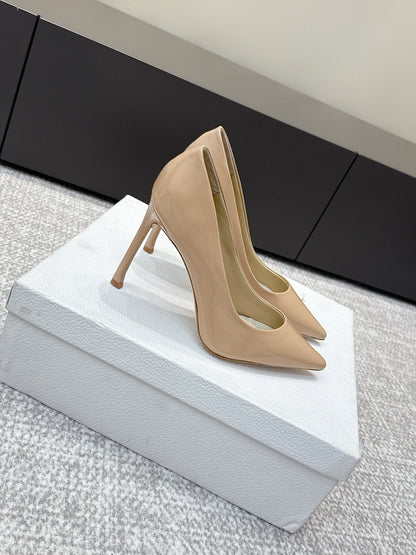 CD 26s High Heels Pump 105 Beige Patent Leather 661480
