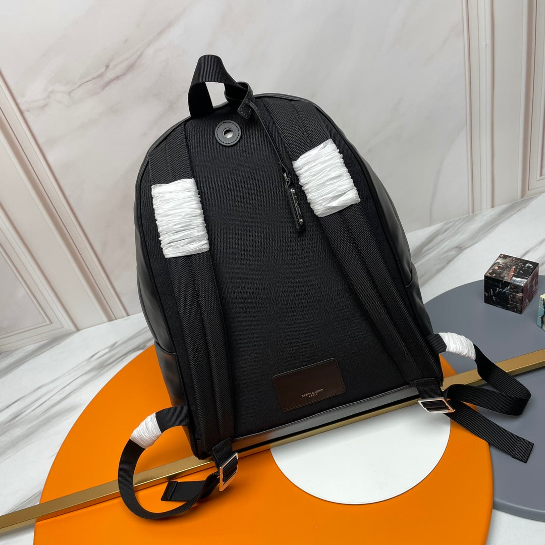 YSL City Backpack 38 Black in Cowhide 285763