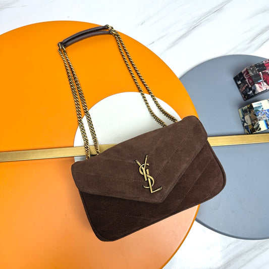 YSL Loulou Bag 29cm Coffee Suede 285667