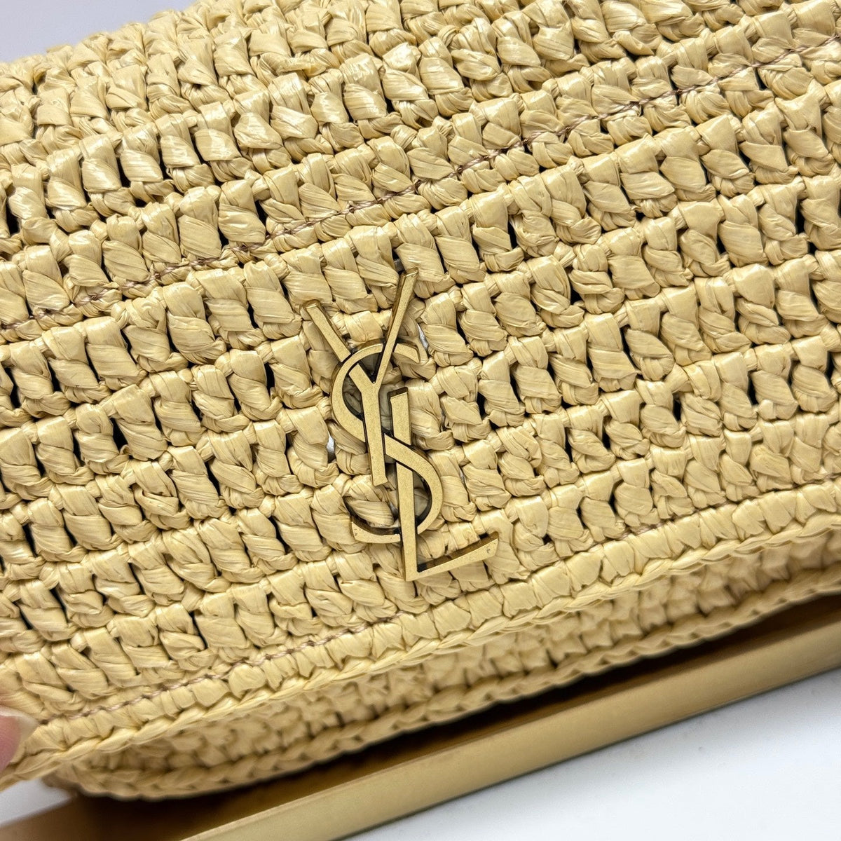 YSL Niki Shoulder Bag 18cm Straw Color in Straw Weaving 285530