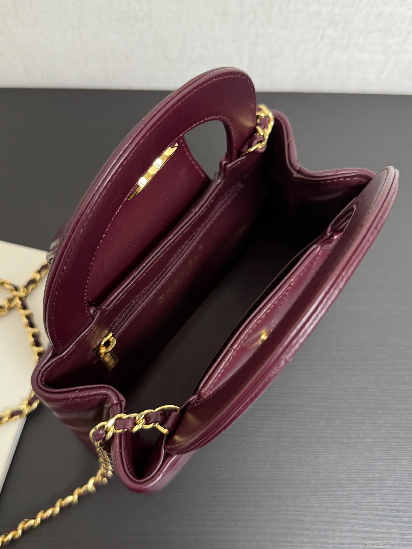 Chanel 2026 Kelly Bag 19cm Burgundy Lambskin