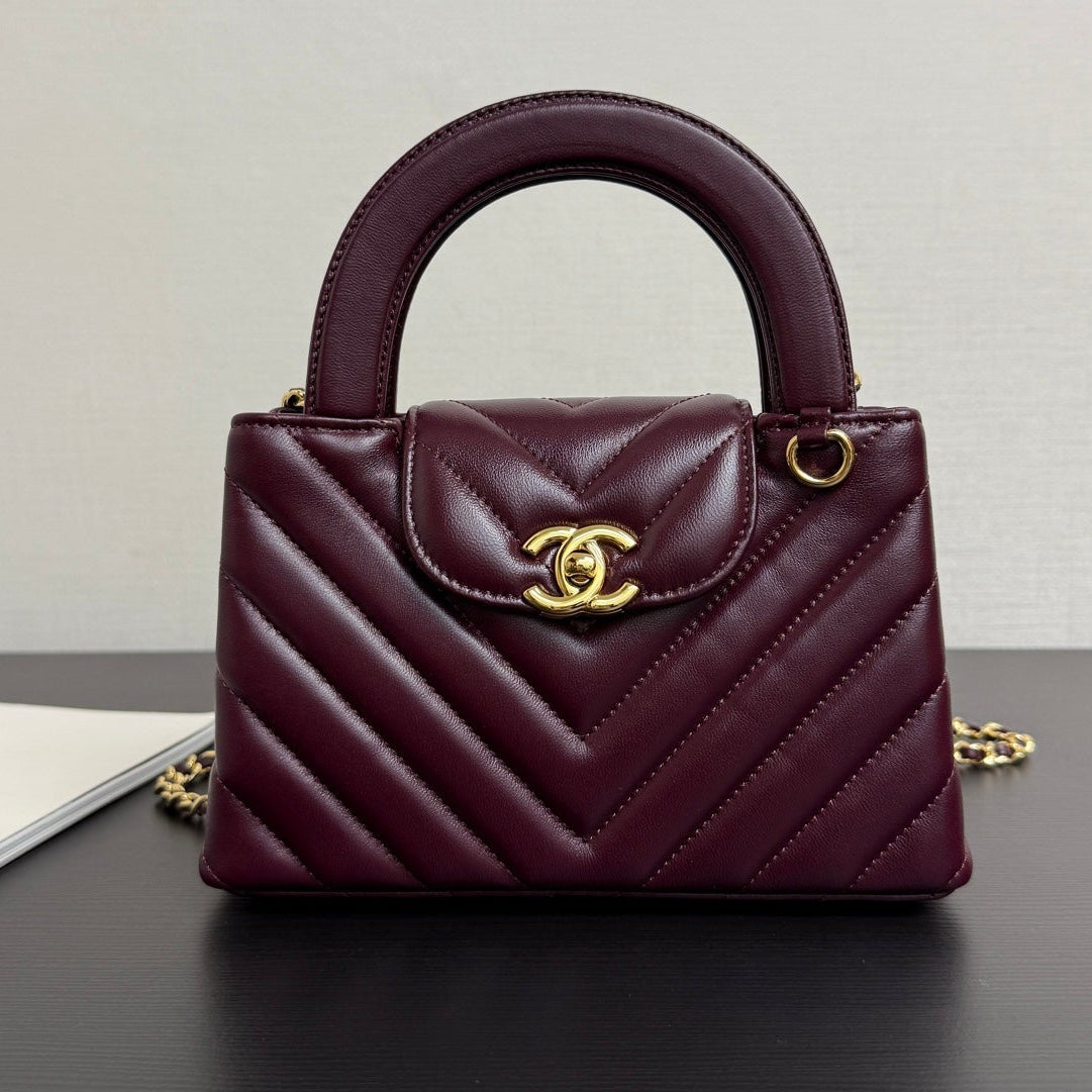 Chanel 2026 Kelly Bag 19cm Burgundy Lambskin