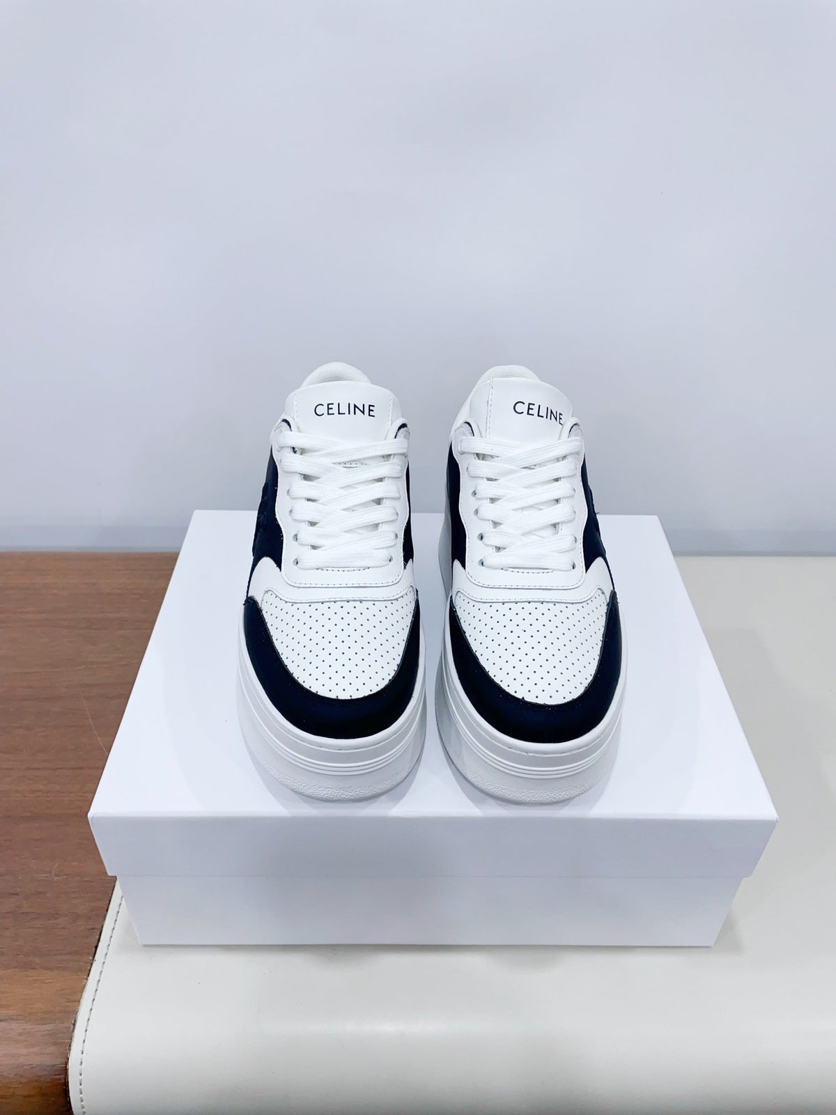 CELINE 25C Block Sneaker Black mix White Calfskin 231998