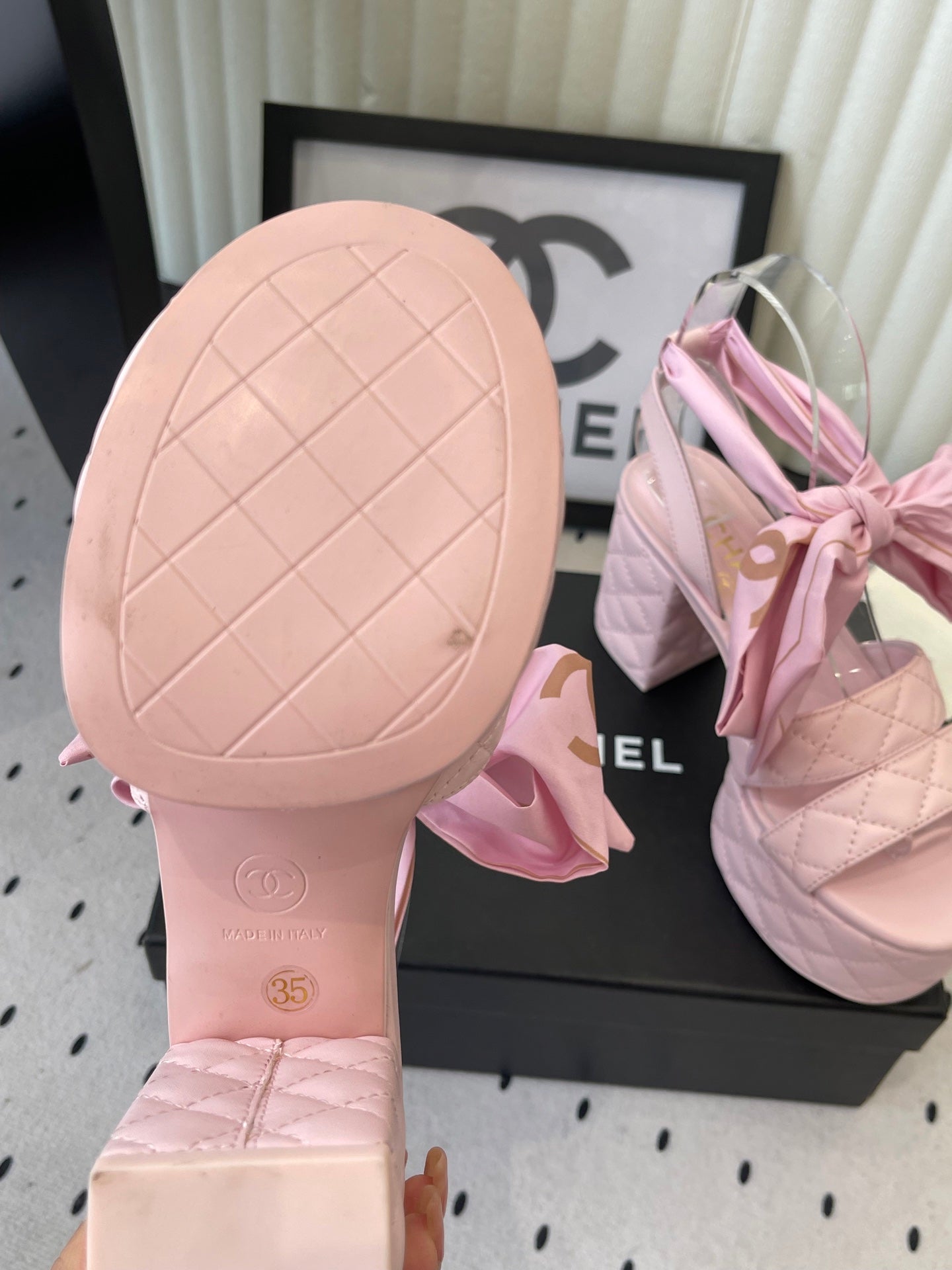CC 26s Platform Sandals 75 Pink Sheepskin 650086