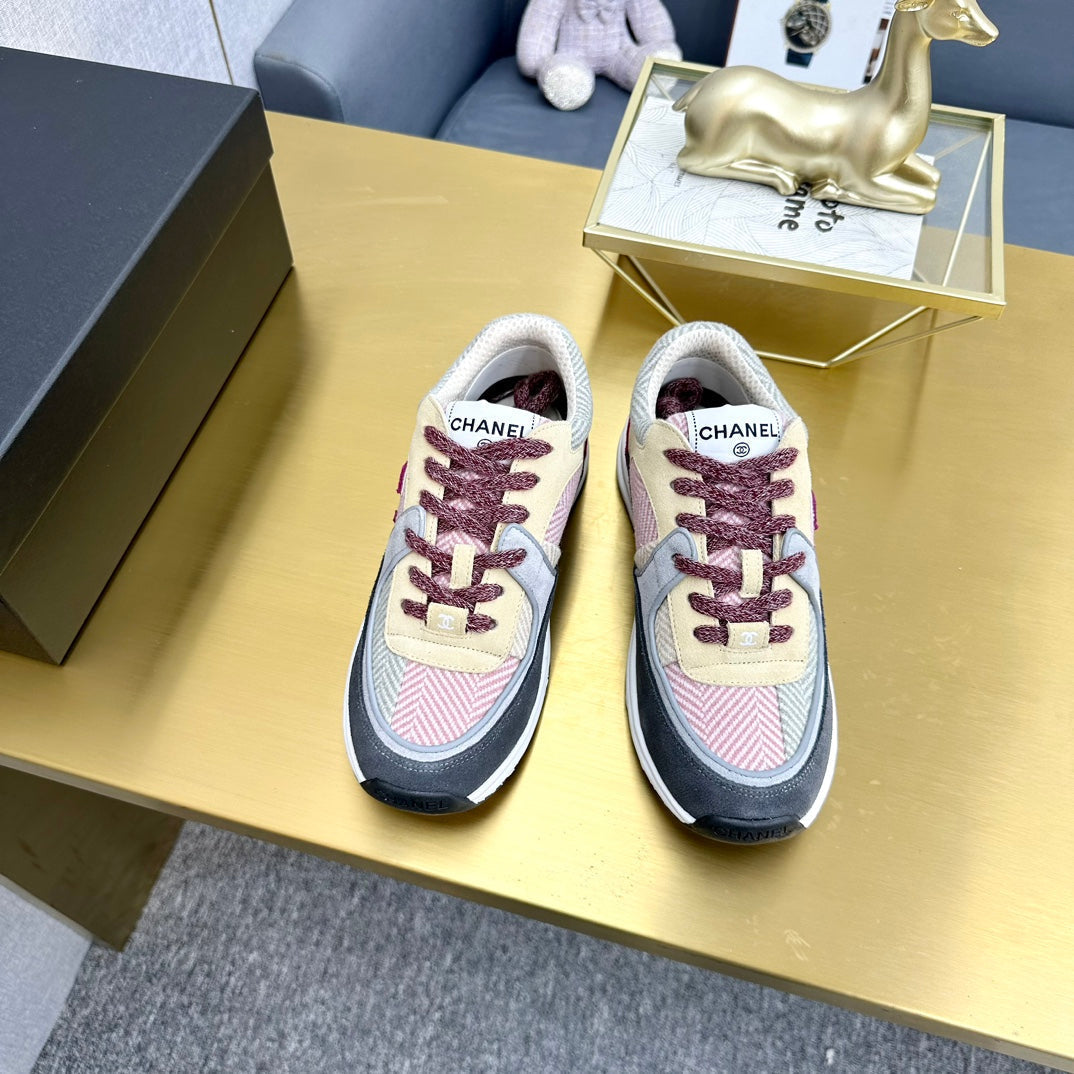 CC 2026 Casual Sneakers Black Gray Purple Suede Canvas 668055