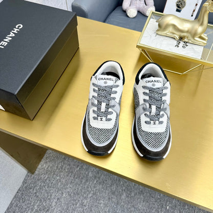 CC 2026 Casual Sneakers Black Gray Suede Canvas 668054