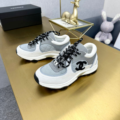 CC 2026 Casual Sneakers Gray White Canvas Suede 668064