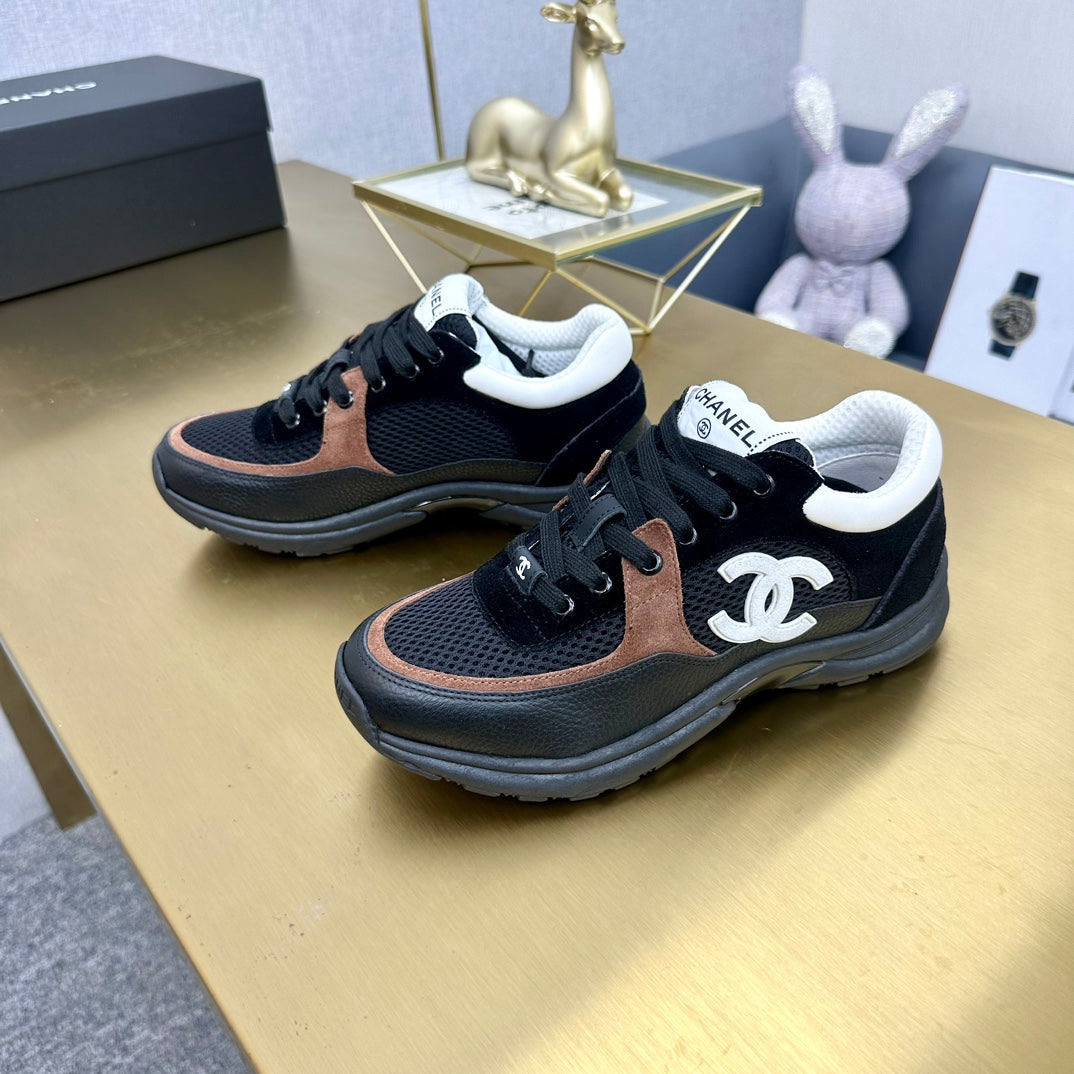 CC 2026 Casual Sneakers Black Brown Suede Cowhide 668066