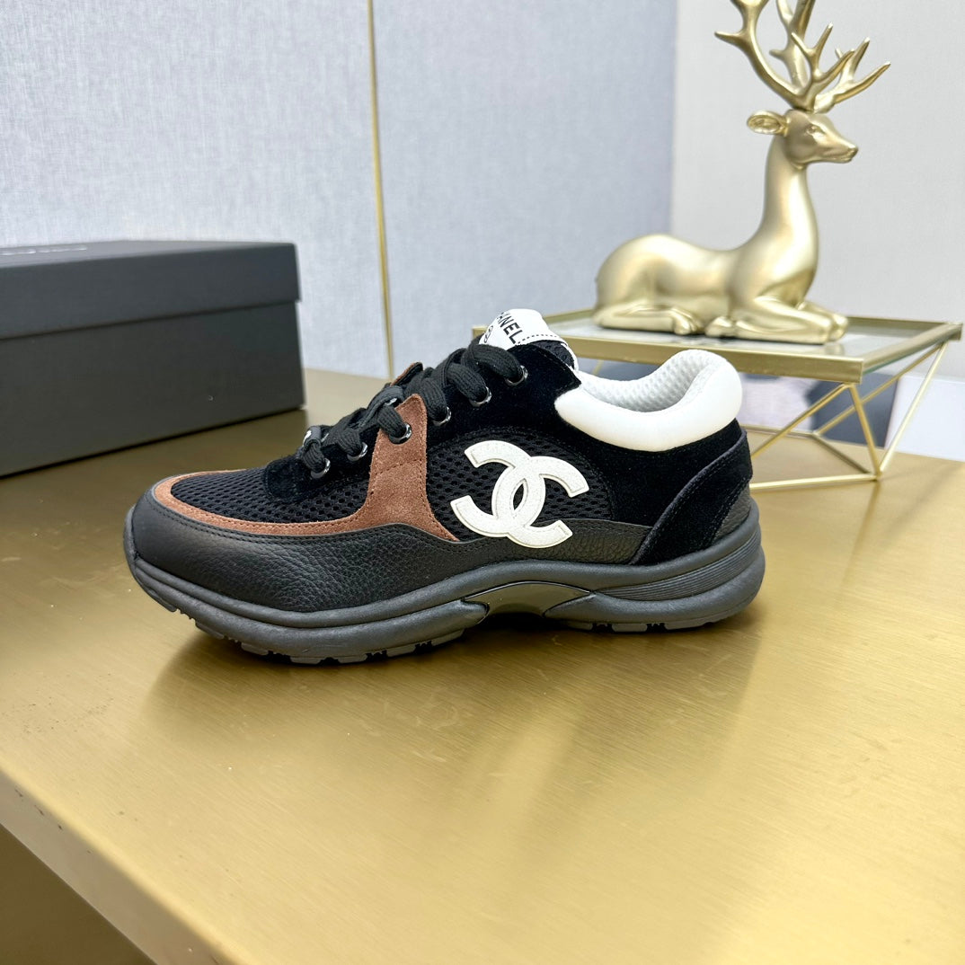 CC 2026 Casual Sneakers Black Brown Suede Cowhide 668066