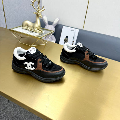 CC 2026 Casual Sneakers Black Brown Suede Cowhide 668066