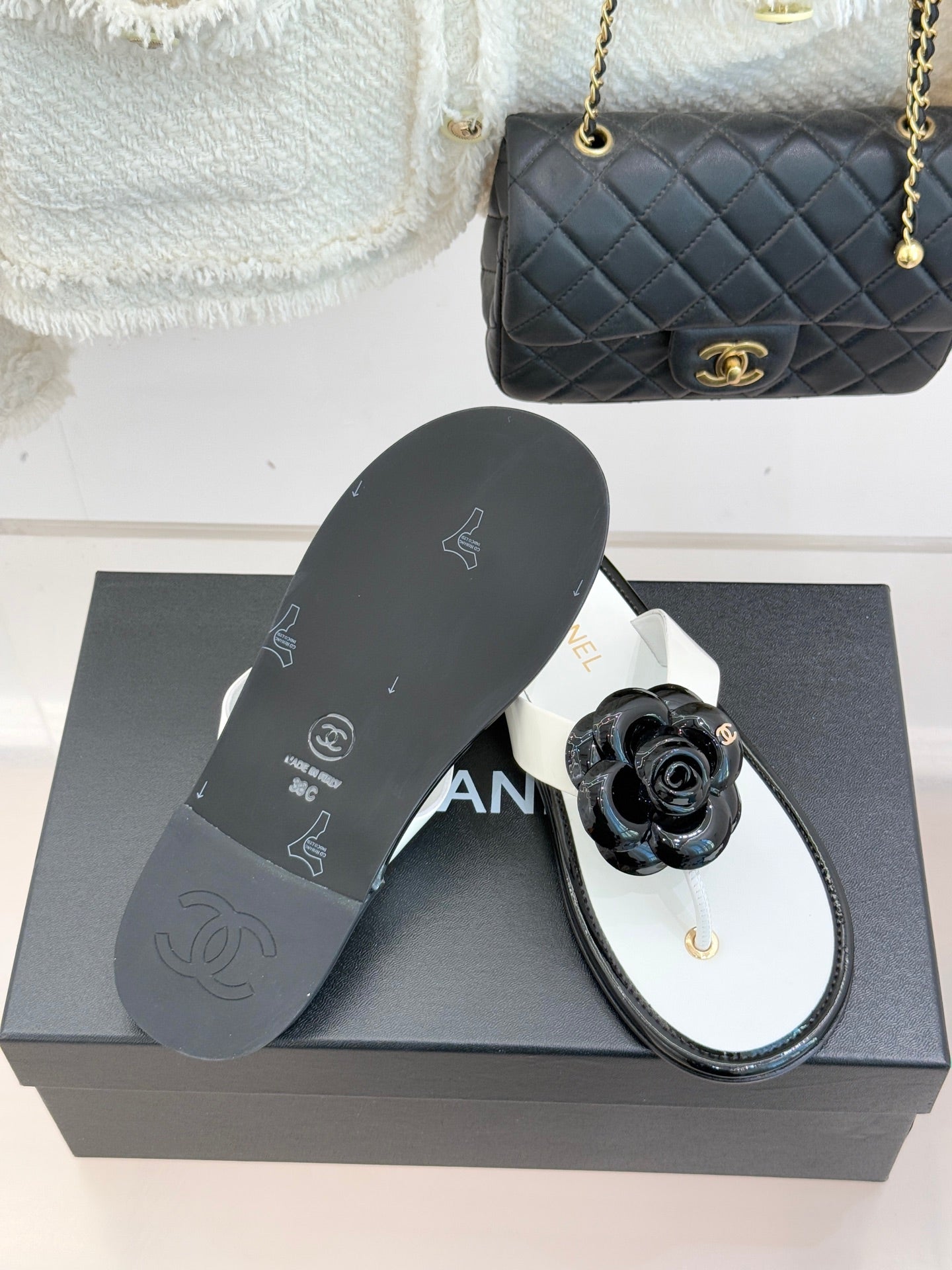 CC 26 Camellia Thong Sandal Sheepskin