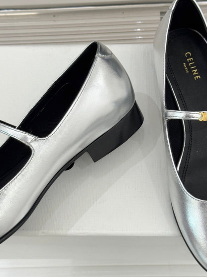 Celine 26 Mary-Jane Ballet Flats Leather 755874