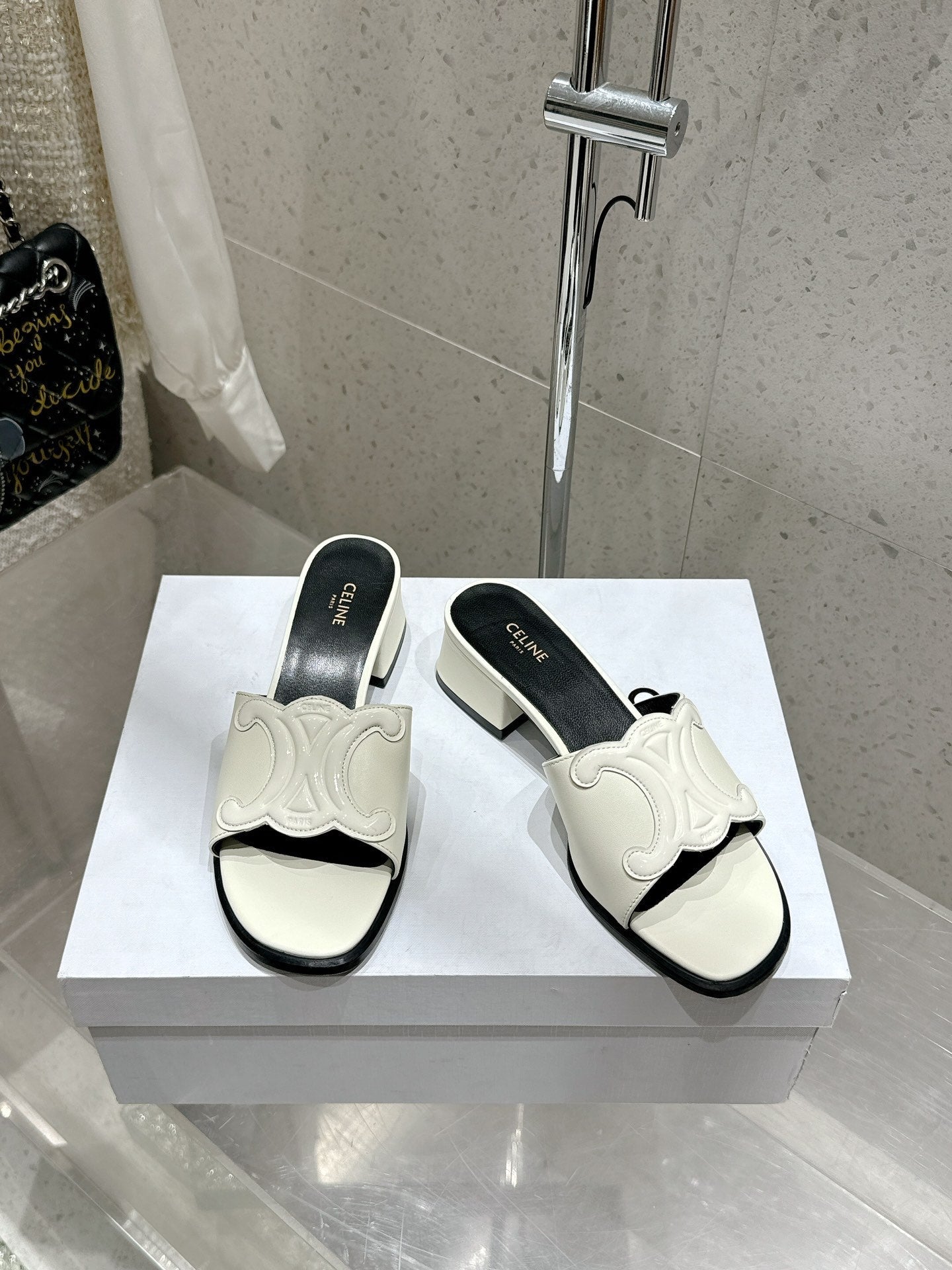 Celine 26 Clémence Mules 30mm Patent Leather 763141