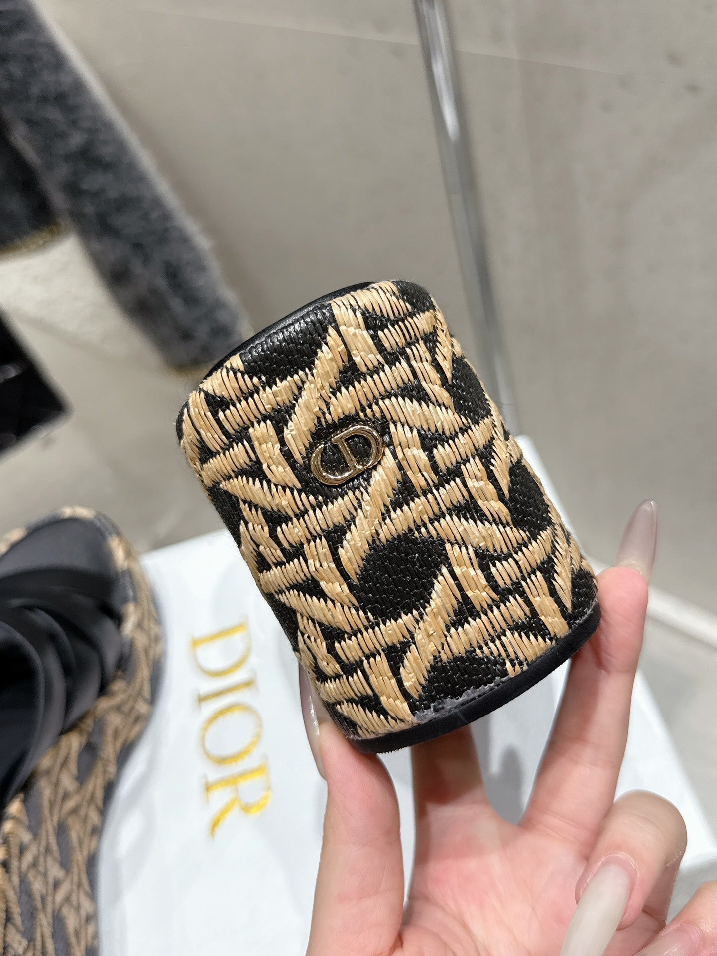 CD 26s Platform Sandal 65 Black Beige Monogram Leather 636351