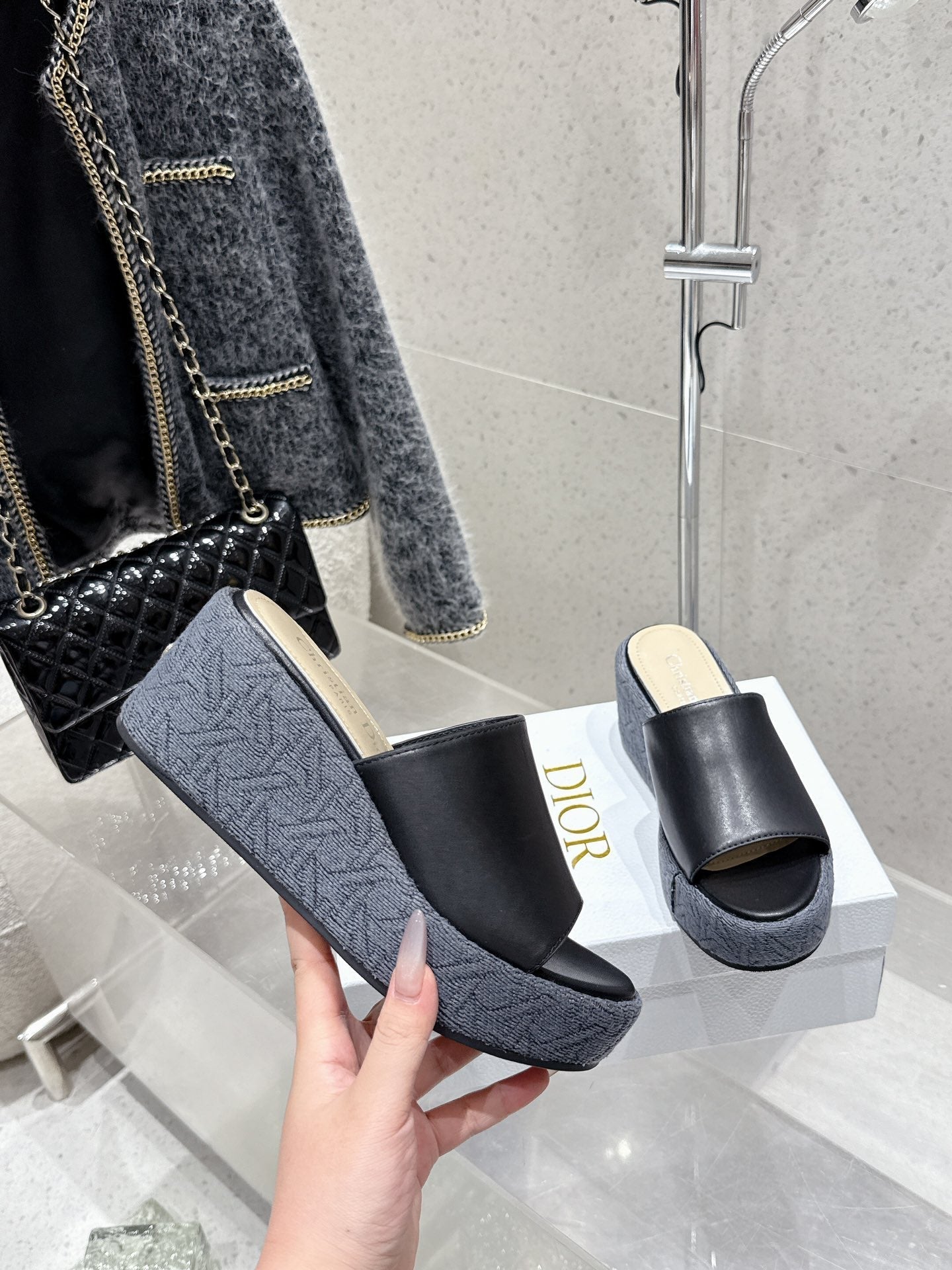 CD 26s Platform Sandal 65 Black Leather 636357