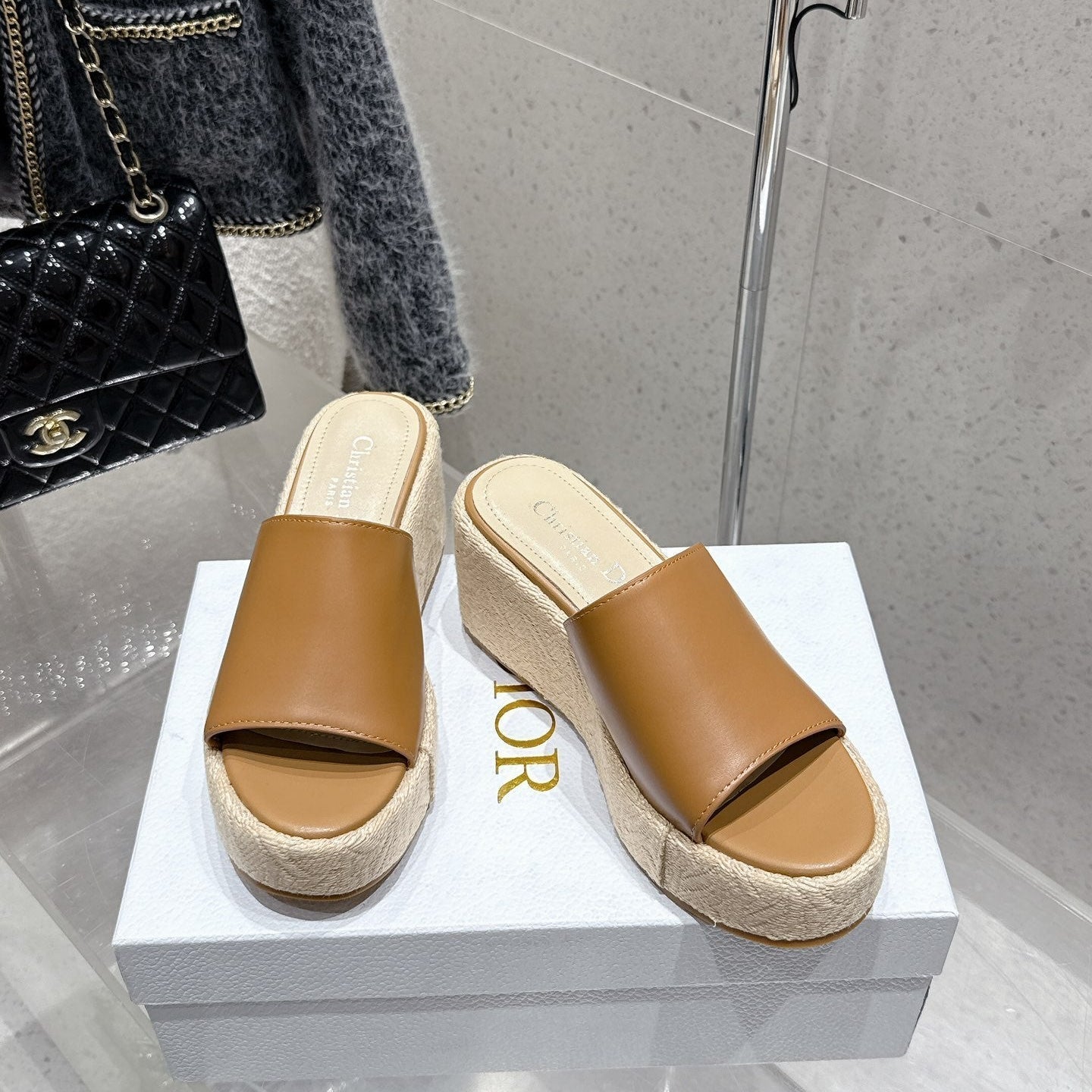 CD 26s Platform Sandal 65 Camel Brown Leather 636358