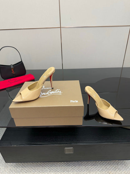 CL 26SS High Heel Sandals 100 Beige Patent Leather 532167