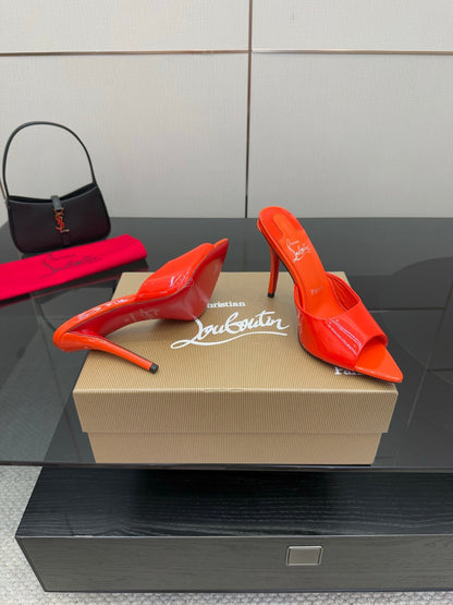 CL 26SS High Heel Sandals 100 Orange Patent Leather 532168