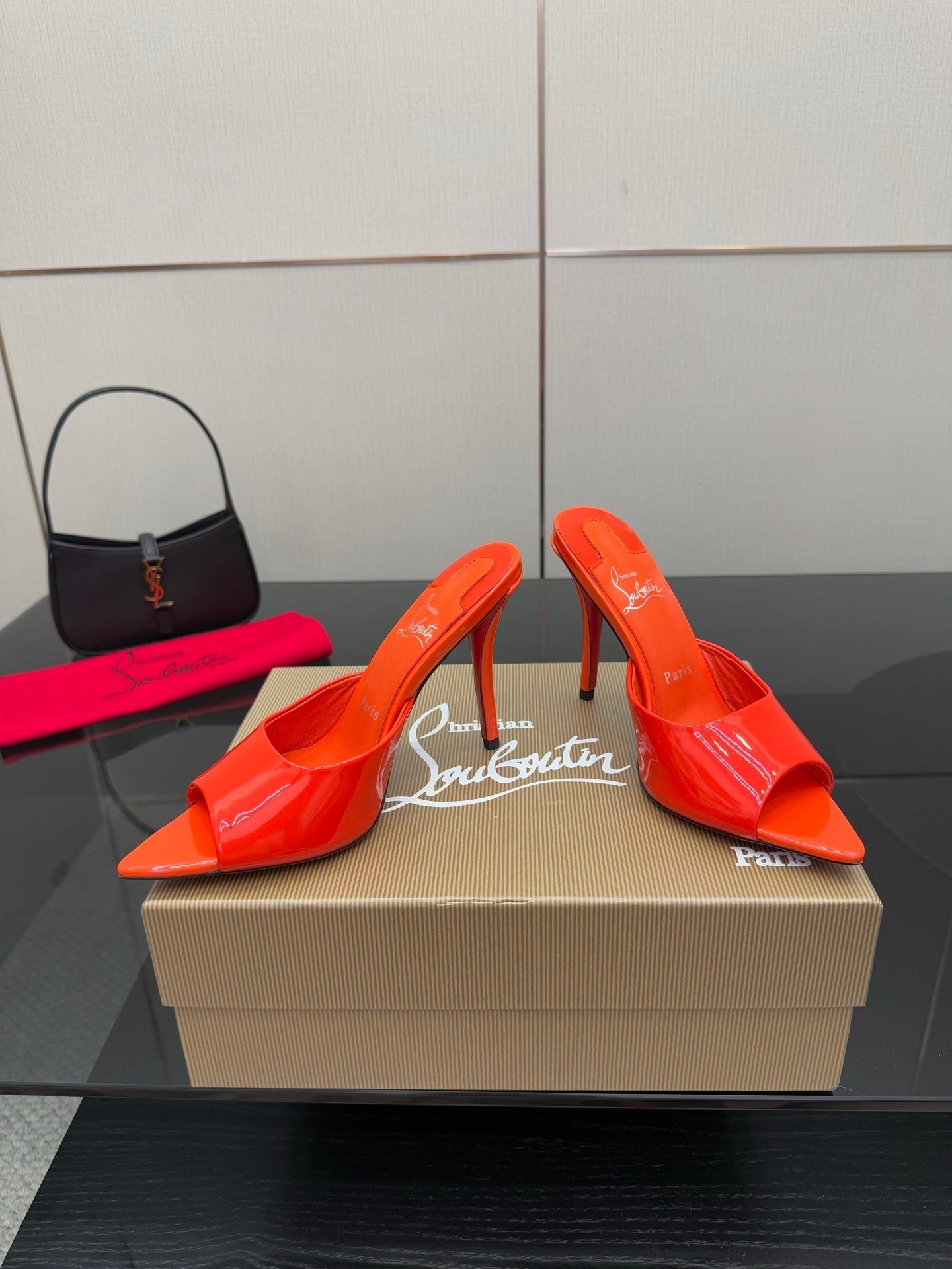 CL 26SS High Heel Sandals 100 Orange Patent Leather 532168