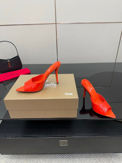 CL 26SS High Heel Sandals 100 Orange Patent Leather 532168