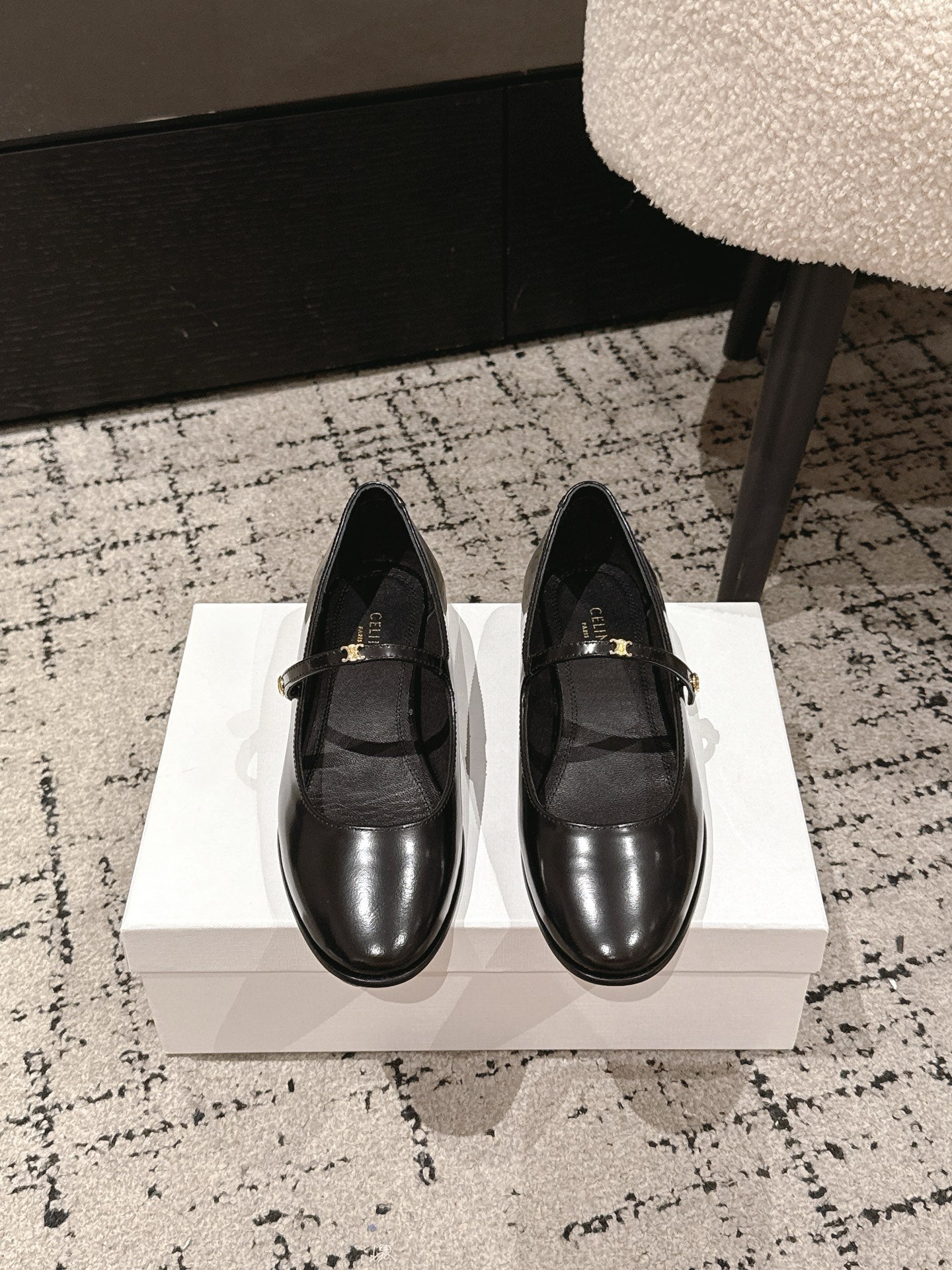 Celine 26 City Mary-Jane Ballet Flats Leather 770900