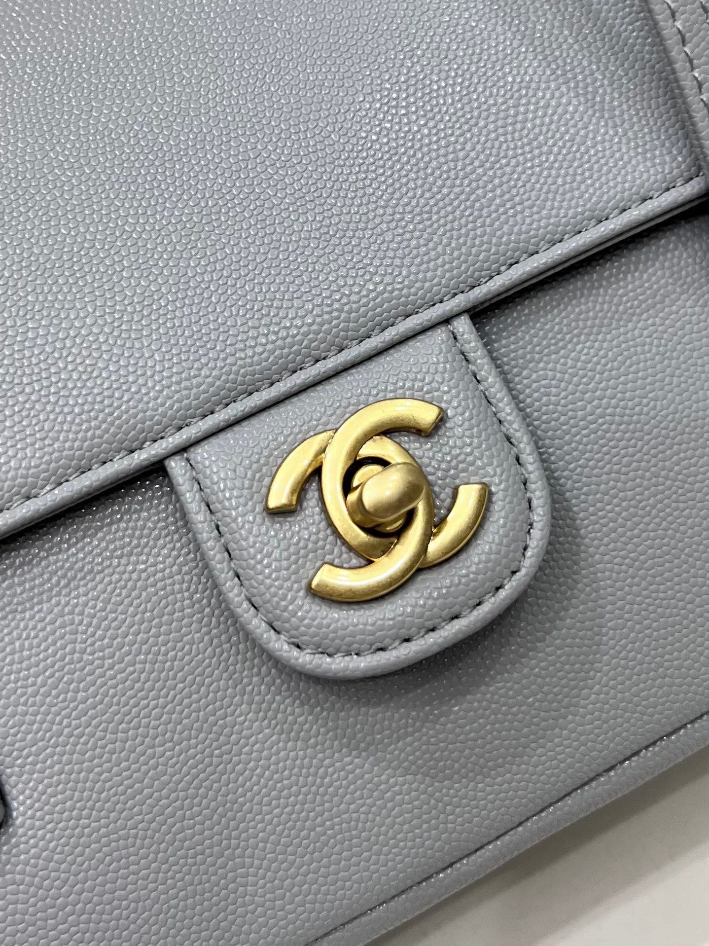 Chanel 26 Shoulder Bag 22cm Grey Caviar Leather