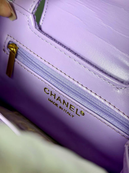 Chanel Kelly 2026 Bag 19cm Purple Woven Leather