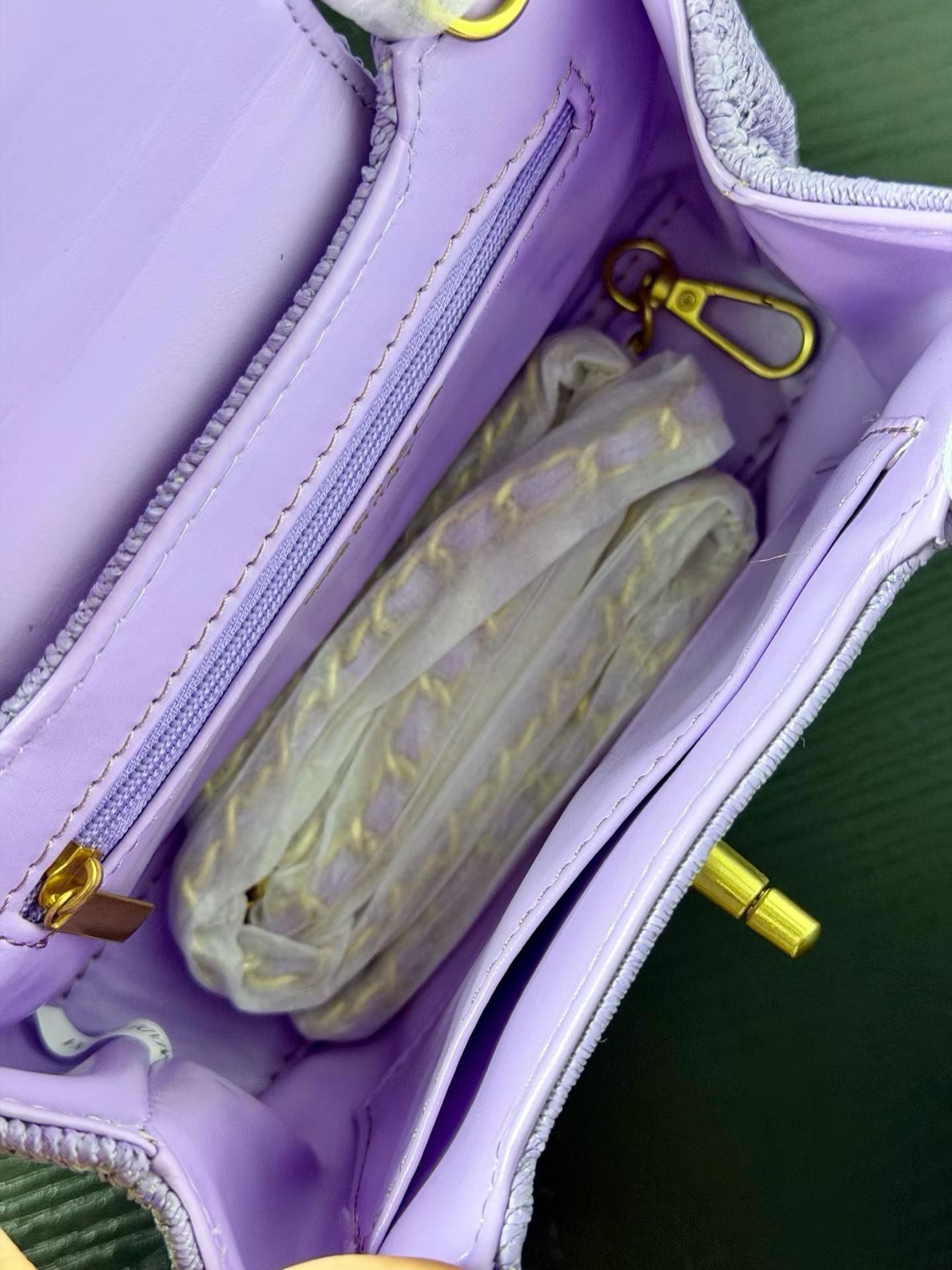 Chanel Kelly 2026 Bag 19cm Purple Woven Leather