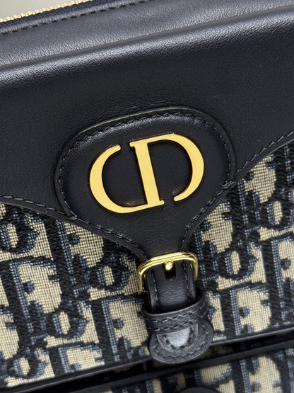 Dior 2026 Bobbi Bag 20cm Blue Fabric Leather