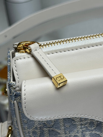 Dior 2026 Bobbi Bag 20cm Blue White  Fabric Leather 345613