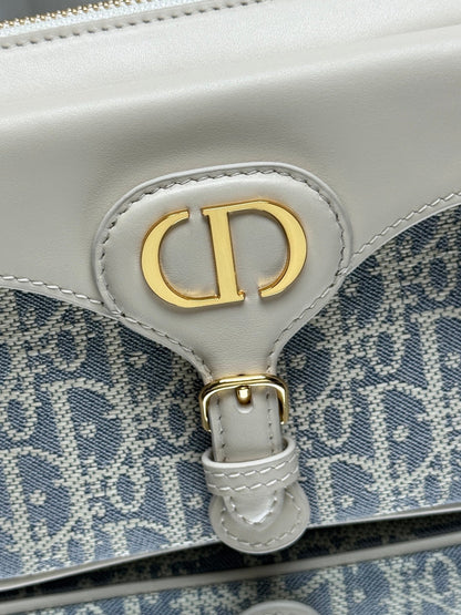 Dior 2026 Bobbi Bag 20cm Blue White  Fabric Leather 345613