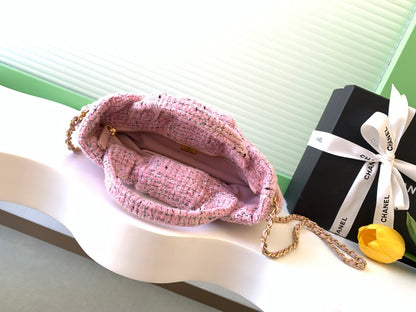 Chanel 2026 Bow Bag 26cm Pink Wool Fabric